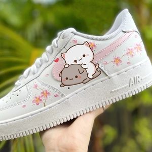 Peach and Goma Air Force 1 Gift Shoes